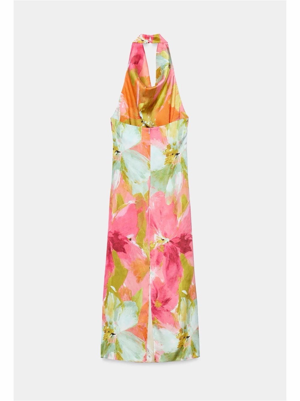 Zara Floral Halter Midi Dress in Yellow and Pink - Picture 3 of 3